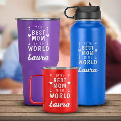 To The Best Mom In The World Personalized with Name Tumbler, Mom Travel Mug, Mom Gift, Gifts for her - image1